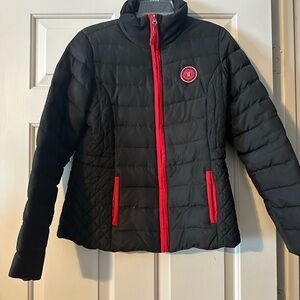 Tommy Hilfiger Black and Red Puffer Jacket